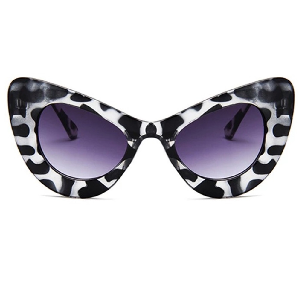 NEW Retro Cat Eye Sunglasses Red White Black - Picture 4 of 5